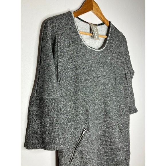 Anthropologie Dolan Women's Small Gray Zippered Pockets Tunic Sweater Dress - Picture 2 of 9